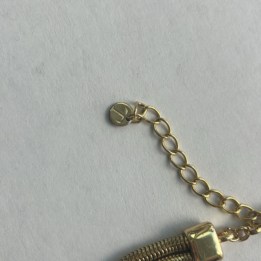  Vintage Necklace quality Talbots blue knot beaded pendant boho 18” golden - Picture 4 of 4